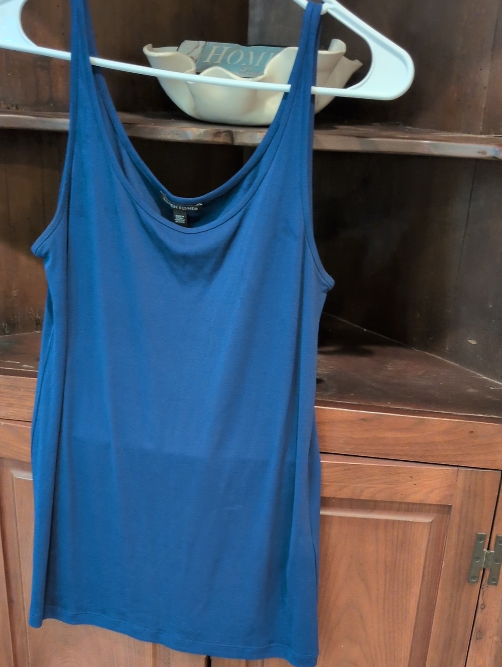Eileen Fisher Silk Purple Scoop Neck Tank -Size Small